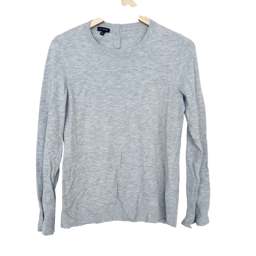 Talbots Gray Lambswool Blend Sweater Sz M